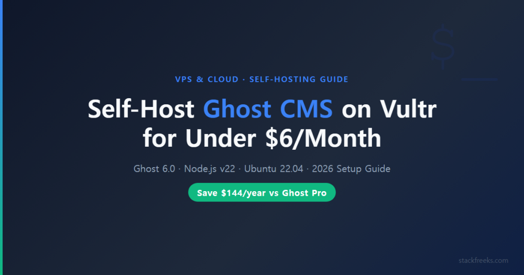 Self-Host Ghost CMS on Vultr for Under $6/Month (2026)