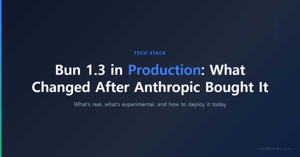 Bun 1.3 in Production: What Changed After Anthropic Bought It