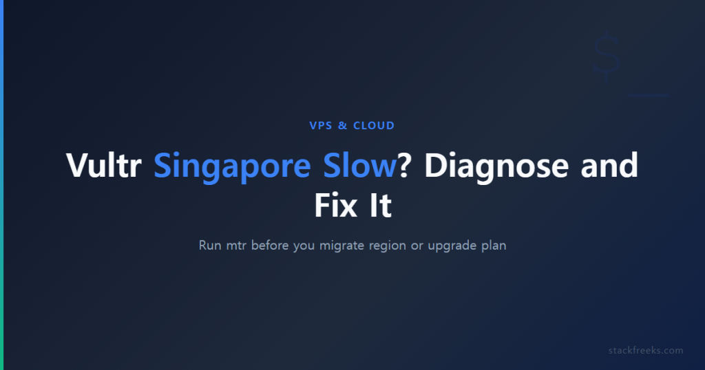 Vultr Singapore Slow? How to Diagnose and Fix It (2026)